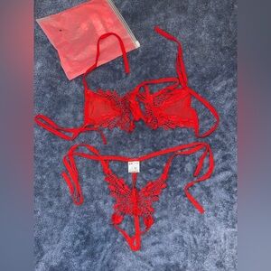 Red Lace Lingerie Set